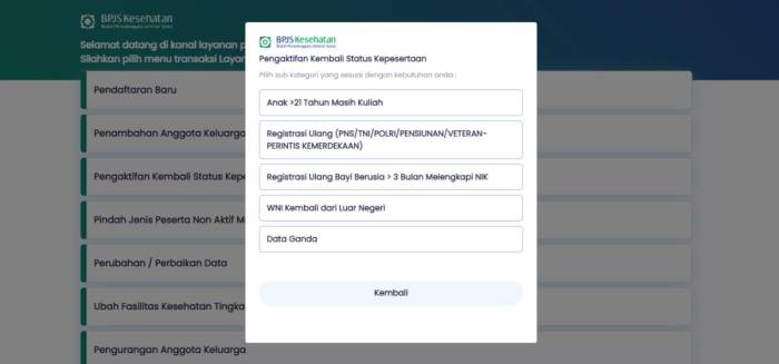 Cara mengaktifkan kembali bpjs kesehatan yang sudah tidak aktif