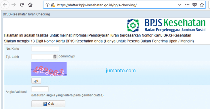 Cara cek tunggakan iuran bpjs kesehatan online lewat hp